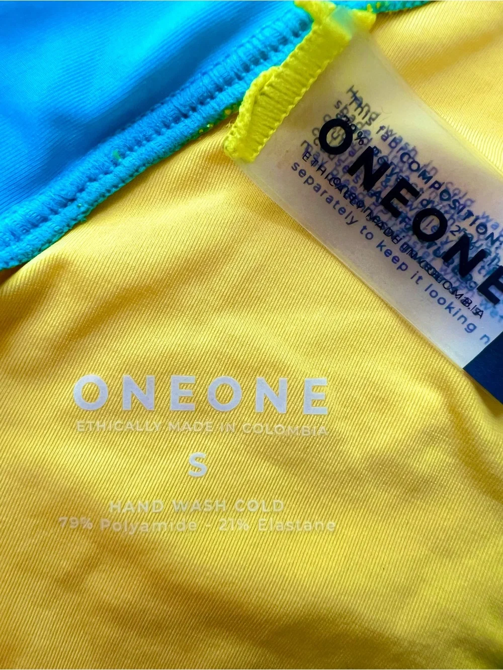 Free People x Oneone Swimwear Jesse Multicolor Cheeky Bottom Red Yellow
